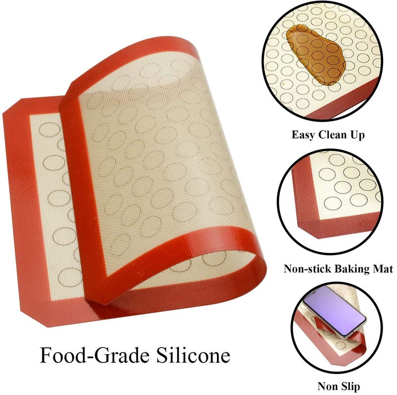 Wildone Baking Sheet with Silicone Mat Set, Set of 6 (3 Sheets + 3 Mats), Stainless Steel Cookie Sheet Baking Pan with Silicone Mat, Non Toxic & Heavy Duty & Easy Clean - Image 3